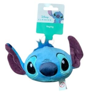DISNEY LILO & STITCH Movie Plush Soft Stitch Head Keychain Bag Charm BRAND NEW